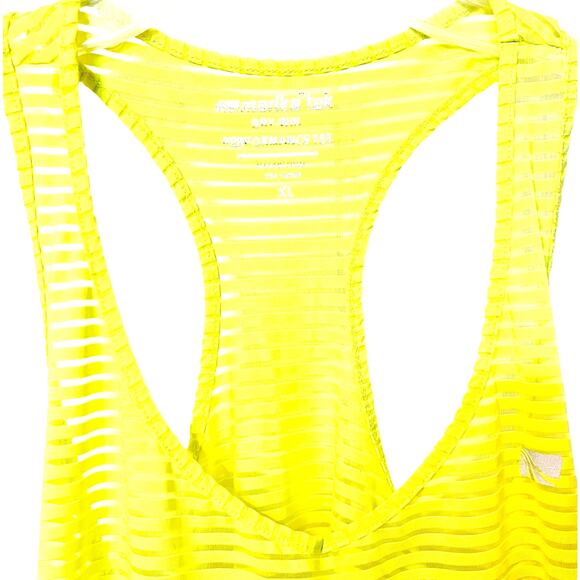 MARIKA TEK DRY WIK RACETBACK TANK TOP, WOMENS, XL, YELLOW & CLEAR MESH PINSTRIPE - Picture 5 of 9